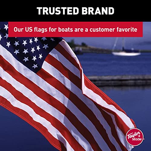 Taylor Made Sewn American Flag for Boats, 30" x 48", Marine-Grade Nylon, Fade Resistant, Brass Grommets, Embroidered Stars and Stripes, Flag only - 2020109198