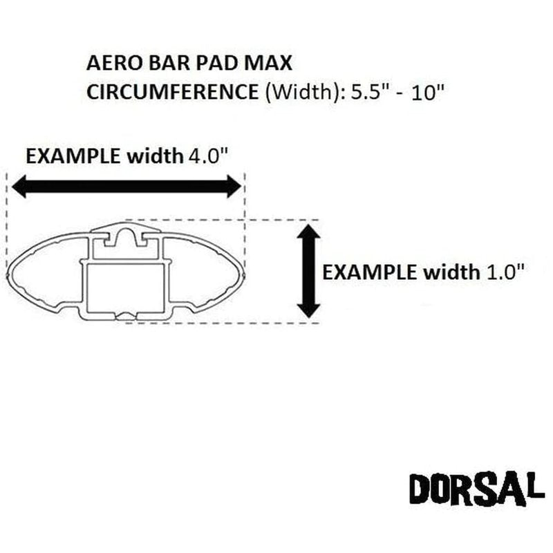DORSAL Aero Roof Rack Pads - Sunguard (No Fade) for Factory and Wide Crossbars - Pack of 2 for Surfboards Kayaks Sups Snowboards PVC 28" Inch Black
