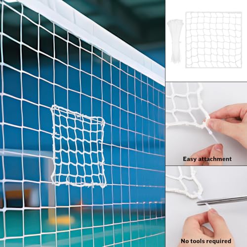 GliCraft White 12x12 Inch Sports Net Repair Kit with 6 Pcs & 100 Zip Ties