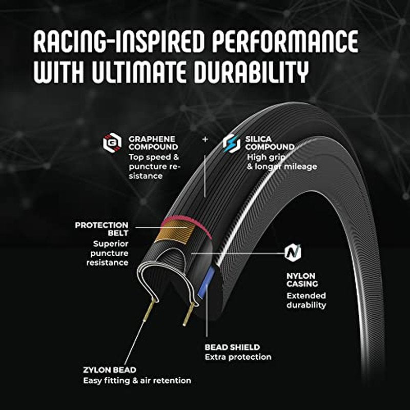 Vittoria Corsa N.EXT G2.0 Road Bike Tires for Training and Competition (34-622 Foldable, Black)