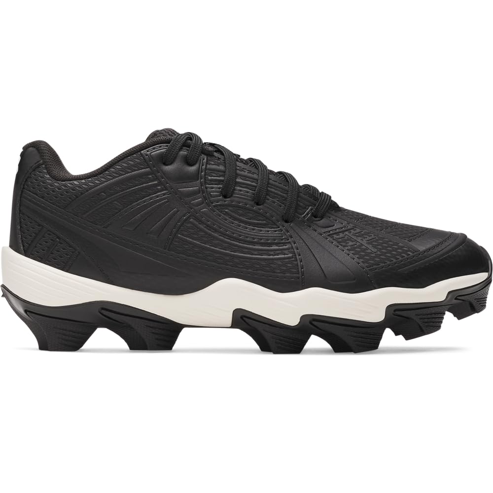 Under Armour Girls' Glyde Sola RM JR Softball Cleats, (001) Black/White/Black, 3, US