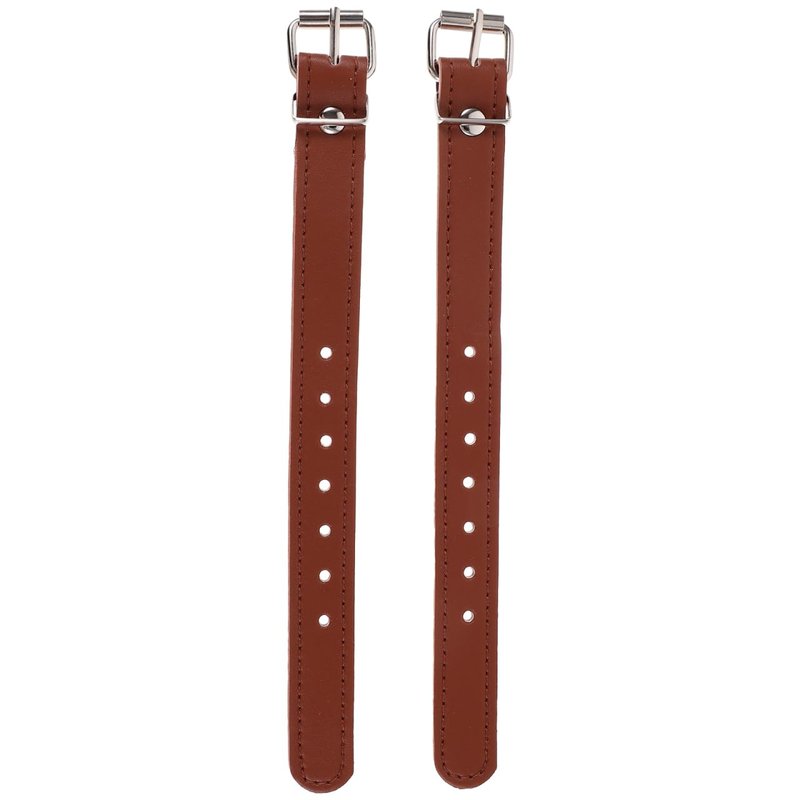 NOLITOY Leather Bike Basket Straps (2 Pack), Adjustable Replacement Handlebar Mount Straps with Metal Buckles, Weather-Resistant Synthetic Leather Belts for Vintage Wicker Bicycle Scooter Baskets