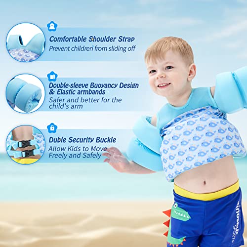COVACURE Toddler Swim Vest - Swim Float for Girls and Boys 22-66lbs, Toddler Floaties for Child Learn Swiming Training, Infant Safety Swim Aid Jacket for 2-8 Years Old