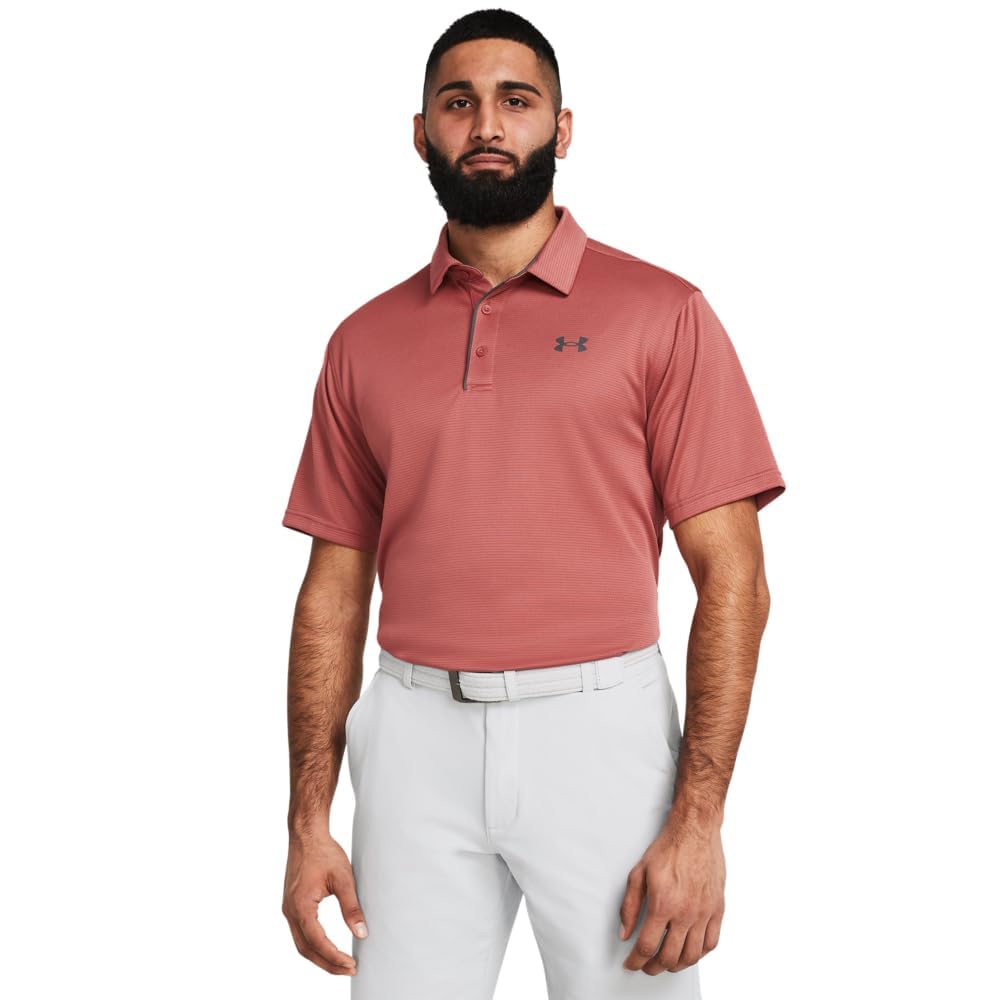 Under Armour Men's Tech Golf Polo, (611) Sedona Red / / Pitch Gray, 3X-Large