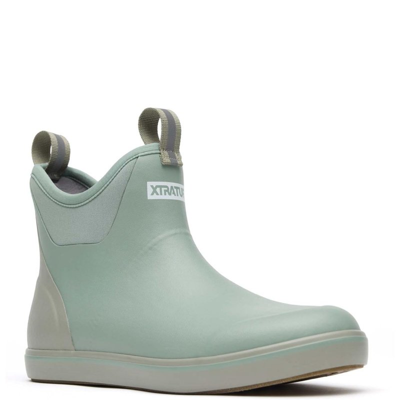 XTRATUF 6” Men’s Ankle Deck Boot - Size 10, Iceberg - Lightweight, 100% Waterproof Rubber Footwear - Non-Marking, Slip-Resistant Outsole - Moisture-Wicking Liner