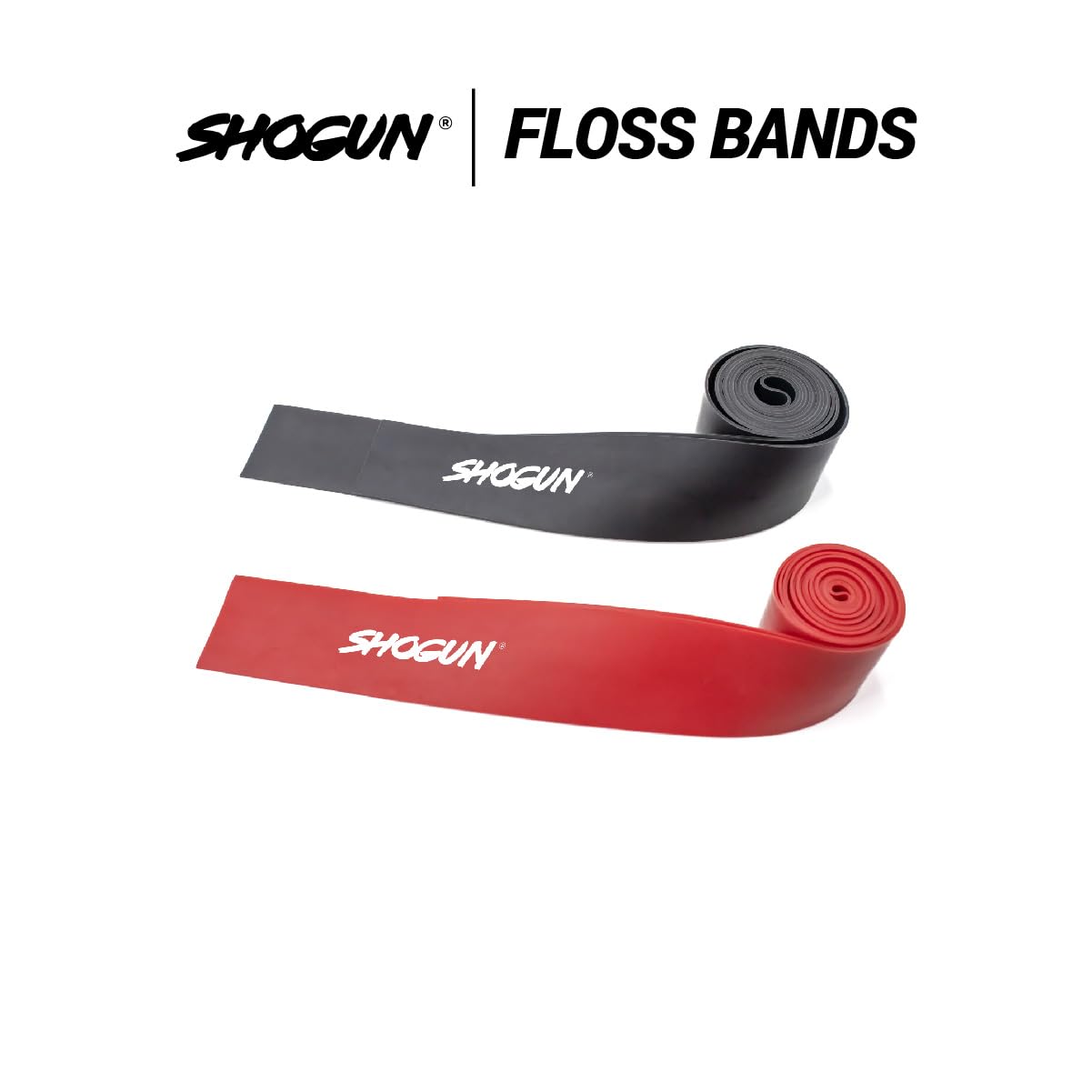 Shogun Floss Bands - 2 Pack Compression/Flossing Bands for Fitness, Muscle Recovery, Joint/Knee Pain - Exercise Wraps for Muscle Compression, Pain Relief, Accelerate Recovery & Promote Flexibility