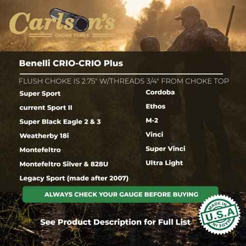 Carlson's Choke Tubes 12 Gauge Compatible for Benelli Crio Plus [ Modified | 0.705 Diameter ] Blued Steel | Blued Sporting Clays Choke Tube | Made in USA