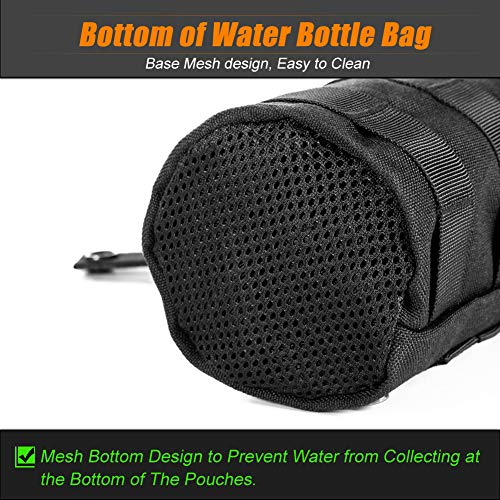 Upgraded Tactical Drawstring Molle Water Bottle Holder Tactical Pouches (NEW-2P Water Pouch)