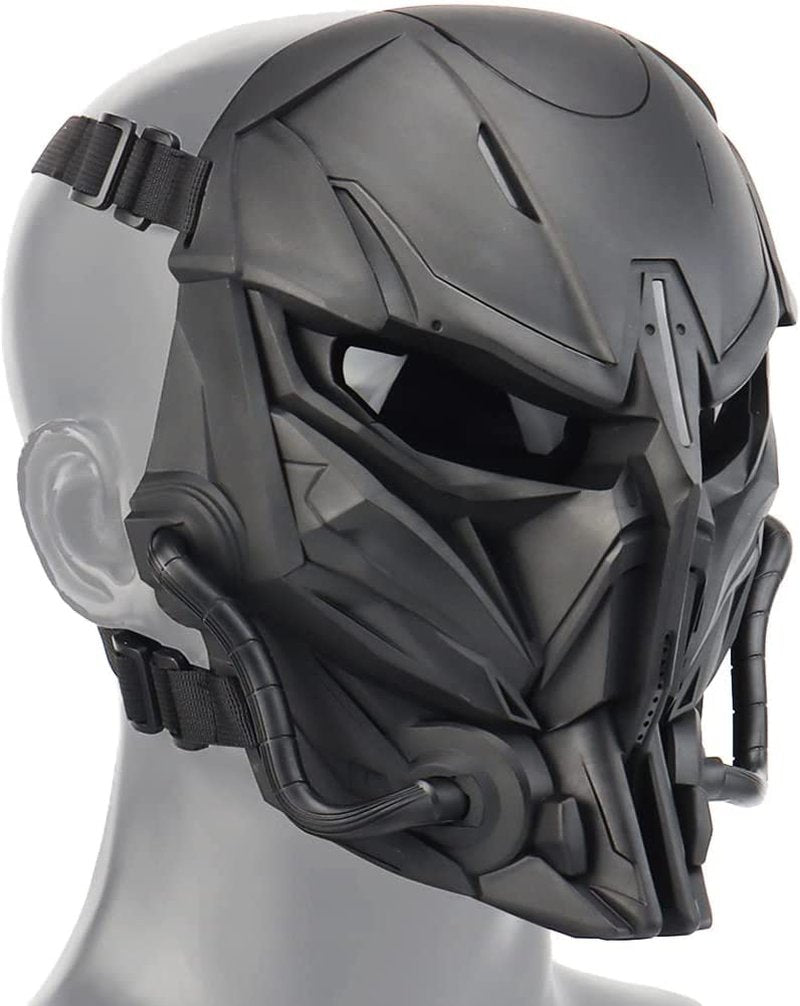 Airsoft Skull Mask Balaclava, Full Face Protective Paintball GearWith GogglesAdjustable HalloweenCosplay Skull Mask 21*12*23cm