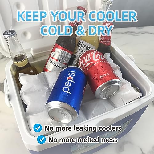 Reusable Ice Pack Sheets for Coolers - Flexible Ice Sheets Cooler Ice Blankets - Lunch Bag Freezer Packs - Ice Mat Cube Sheets Keep Food Fresh Beverage Cold - Cuttable Large Size 3 Packs