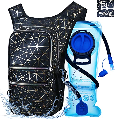 Mothybot Hydration Backpack Pack, Water Backpack 20L Capacities Included 2L Hydration Bladder, Festival Essential - Rave Hydration Pack Hydropack Hydro for Hiking, Running, Biking, Festival Gear