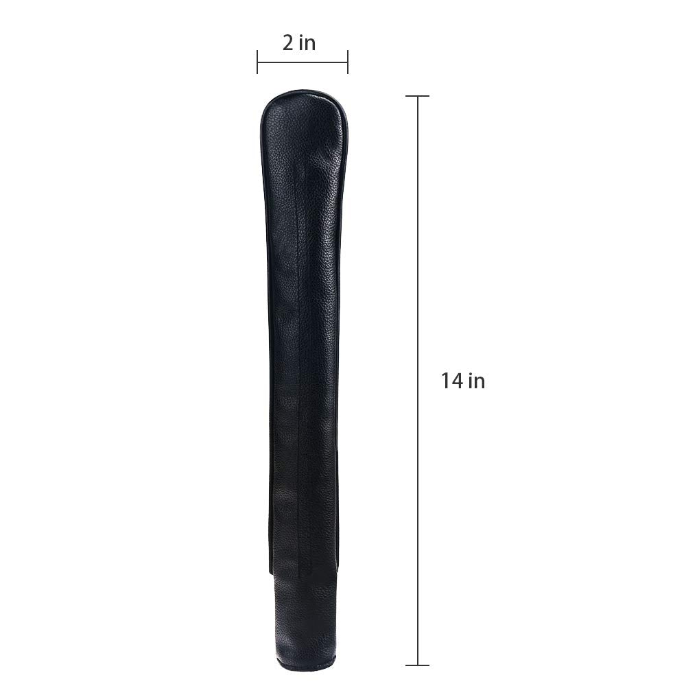 BIG TEETH Golf Alignment Stick Cover - Holds 2 Sticks, Leather, Black