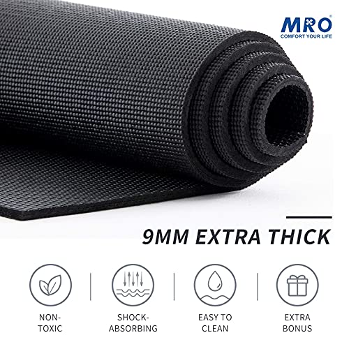 MRO Premium Large Yoga Mat 9'x6'x9mm, Extra Wide and Thick Exercise Mats for Home Gym Workout, Move Freedom, Non-Slip, Soft for Women and Men Fitness, Barefoot Only,108" x 72"