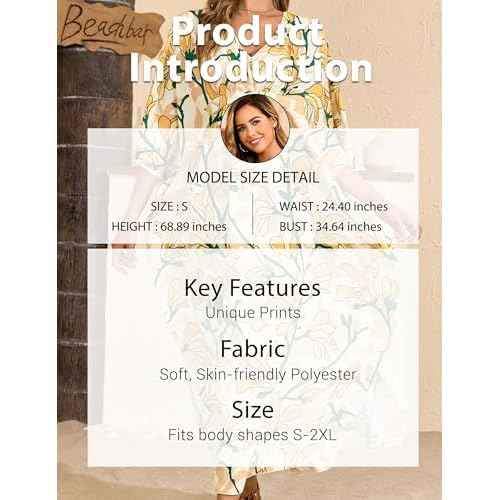 MAKABO Kaftan Dresses for Women, Summer Hawaii Swimsuit Cover Up, V Neck Caftan Beach Vacation Print Dress