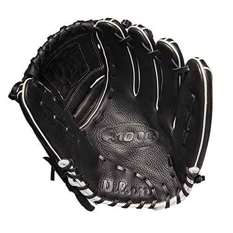 Wilson 2022 A1000 P12 12" Fastpitch Pitcher's Glove - Left Hand Throw, Black/Metallic Gold/White