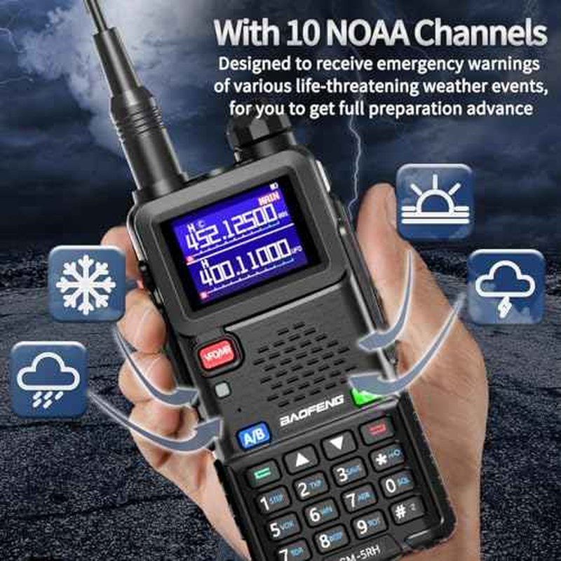 BAOFENG GMRS Handheld Radio High Power Long Range 999 Channels 2500mAh 2500mAh Rechargeable Two Way Radio with NOAA Weather Receiving,Copy Frequency,USB-C Charger for,2 Pack