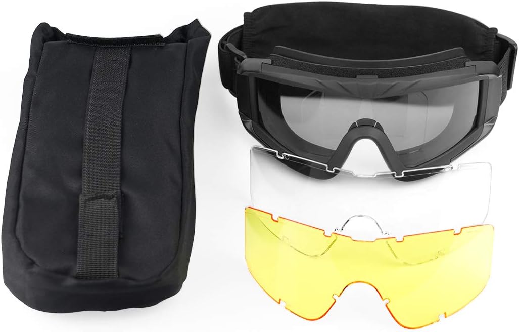 Airsoft Goggles - Tactical Safety Goggles with Anti-Fog Lens for Hunting & Cycling