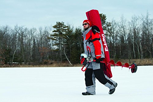 Eskimo FF949i FatFish Pop-up Portable Hub-Style Ice Shelter, Wide Bottom Design 61 sq ft. Fishable Area, 3-4 Person Insulated,Red