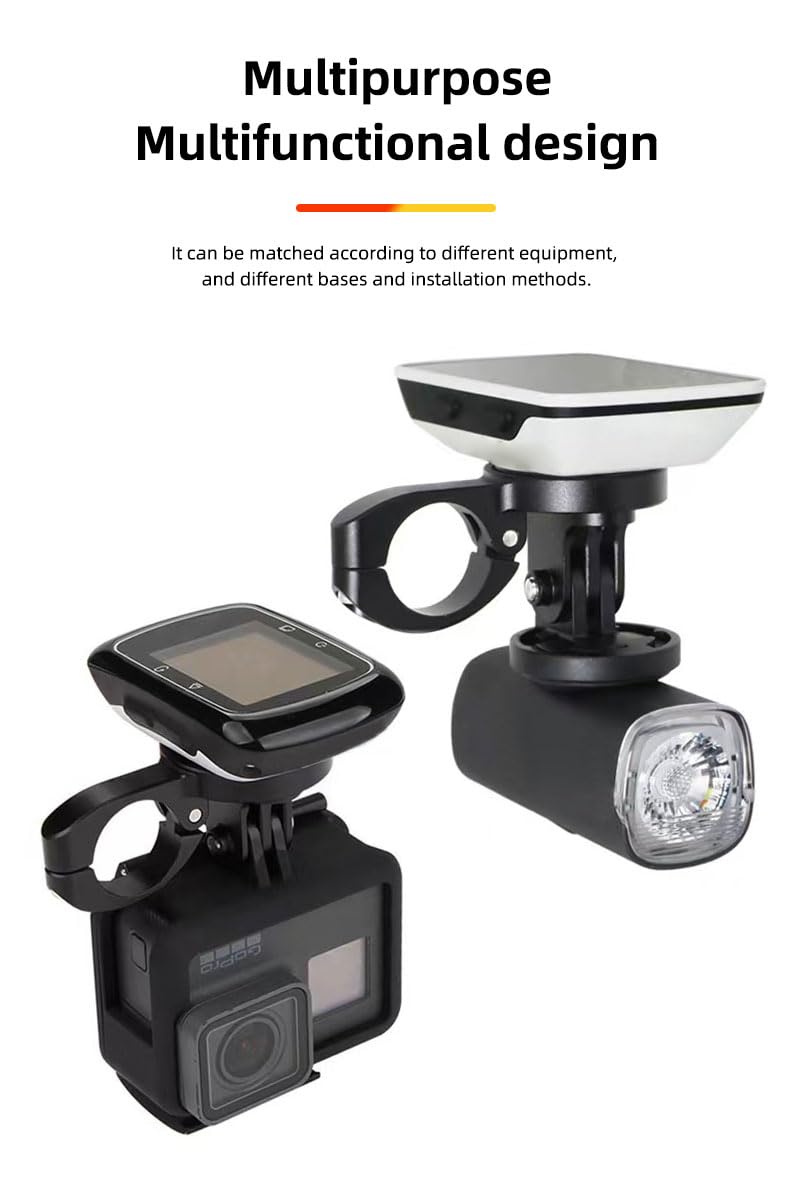 GPS Computer Mount for Aero Bars, TT Bars, or Tri Bars for Road and Triathlon Bikes Compatible with Garmin, Wahoo, CatEye, and Bryton with GoPro Action Camera and Bike Light Attachment
