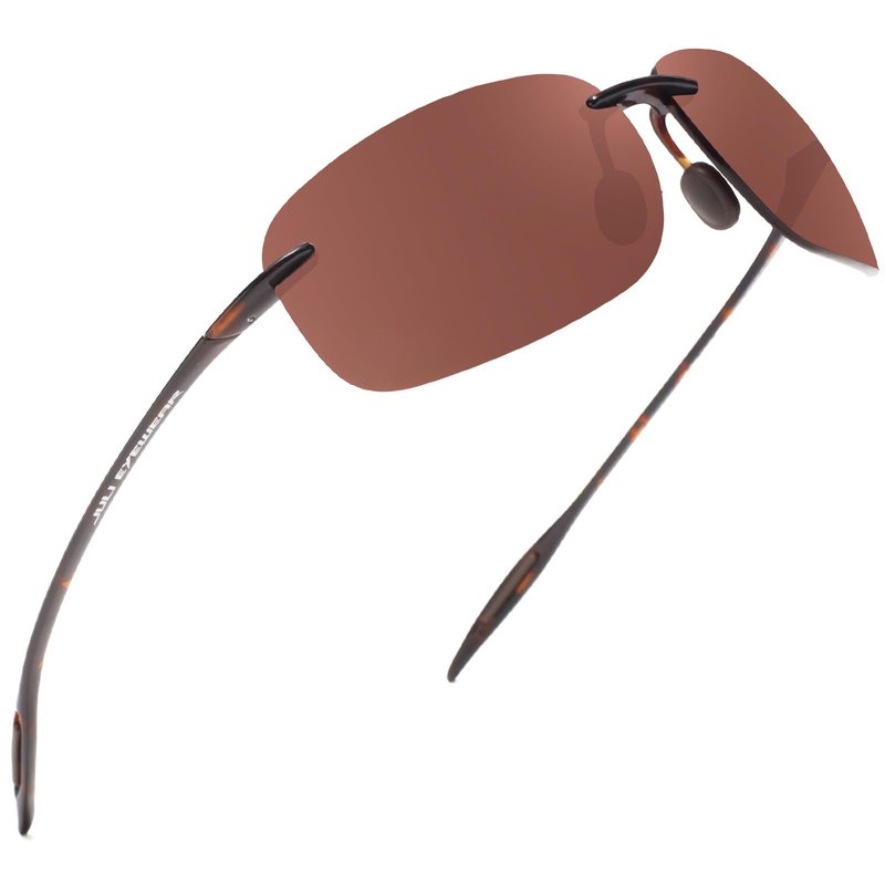 JULI Sports Sunglasses for Men Women TR90 Rimless Frame for Running Fishing Golf Surf Driving 8009 (Rose Pink)