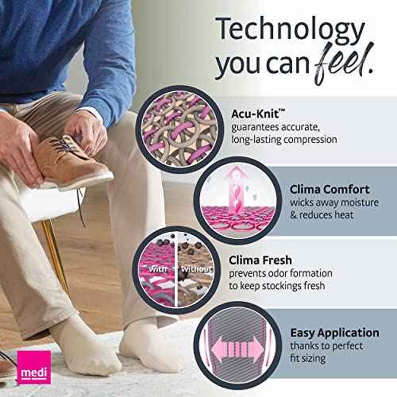 mediven for Men Classic, 20-30 mmHg ? Calf High Compression Stockings, Closed Toe Leg Circulation for Men, Compression Dress Socks, Leg Support Compression Coverage, Extra Wide
