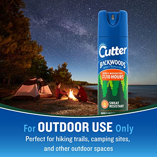 Cutter Backwoods Insect Repellent (2 Count), Mosquito Repellent, 25% DEET, Sweat Resistent, 11 Ounce (Aerosol Spray)