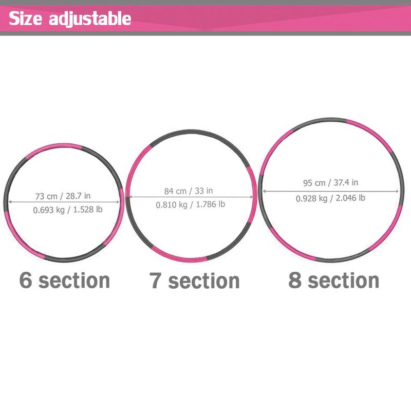 Auoxer Fitness Exercise Weighted Hoop, Detachable and Size Adjustable Design, Lose Weight Fast by Fun Way, Fat Burning Healthy Model Sports Life