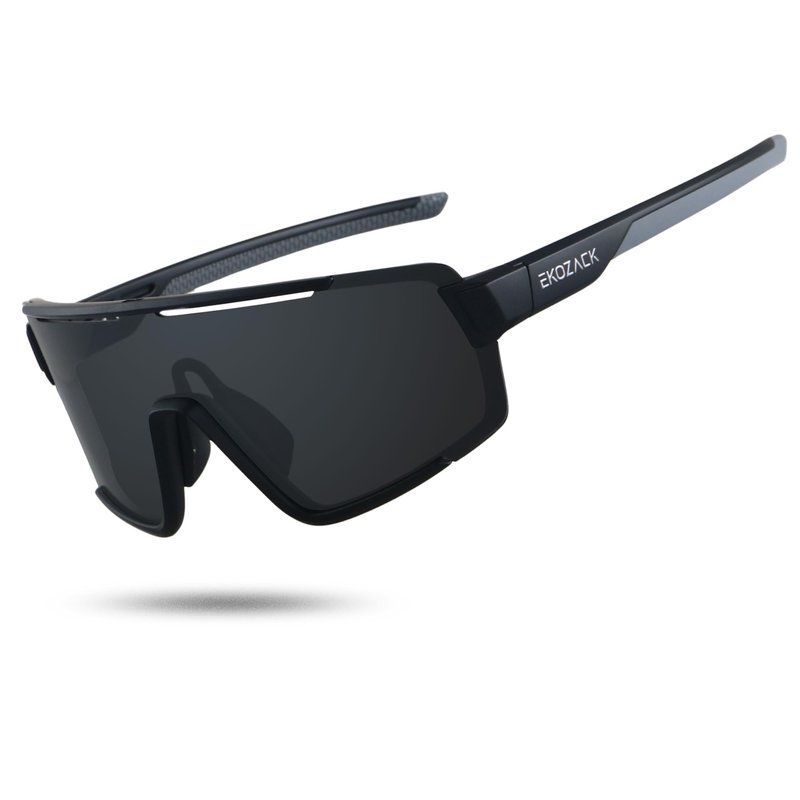 EKOZACK Cycling Sunglasses for Men Women Big Large Driving Fishing Mountain Bike Baseball Sun Glasses Black Shades