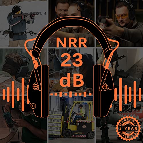 PROHEAR Digital Electronic Shooting Ear Protection Muffs with GEP02 Gel Ear Pads, Hunting Sound Amplification Earmuffs, NRR 23dB Low Profile Hearing Protection for Gun Range - Brown