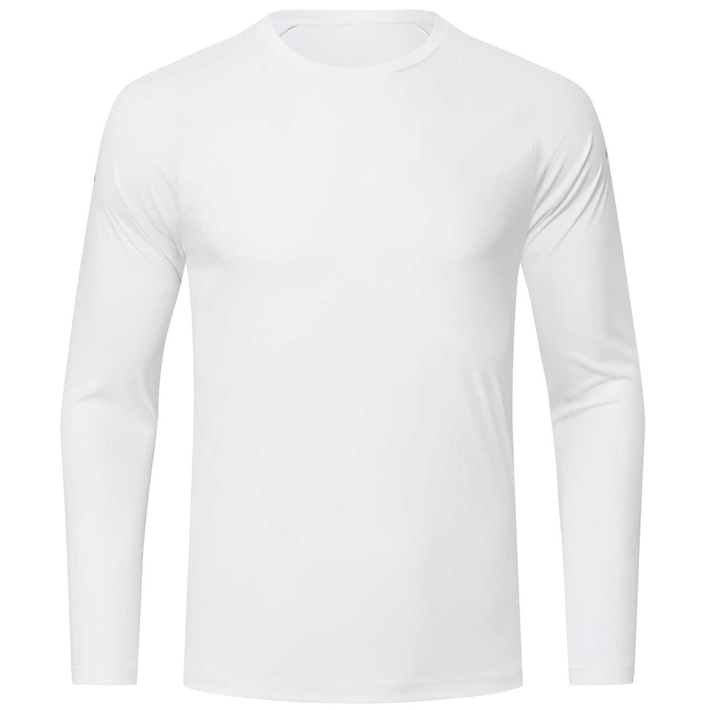 Men's Long Sleeve Rash Guard Swim Shirts UPF 50+ Sun Protection Dry Fit T-Shirt Athletic Tops for Running Hiking Fishing White XL