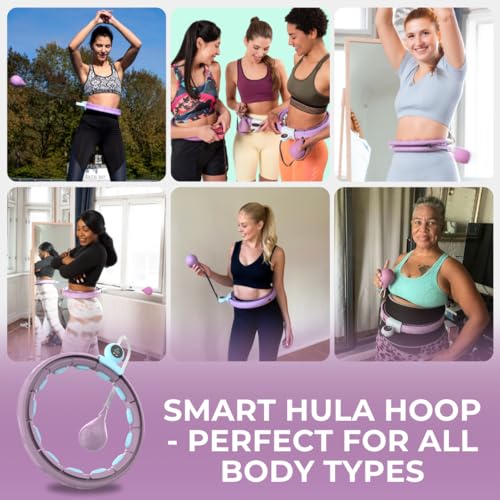 Swiss Activa+ Infinity Hoop Smart Weighted Hula Hoop - Smart Hula Hoop Fit- Exercise Hoola Hoop Exercise Equipment- Adult Hula Hoops for Exercise- Hula Hoops for Women Weight Loss