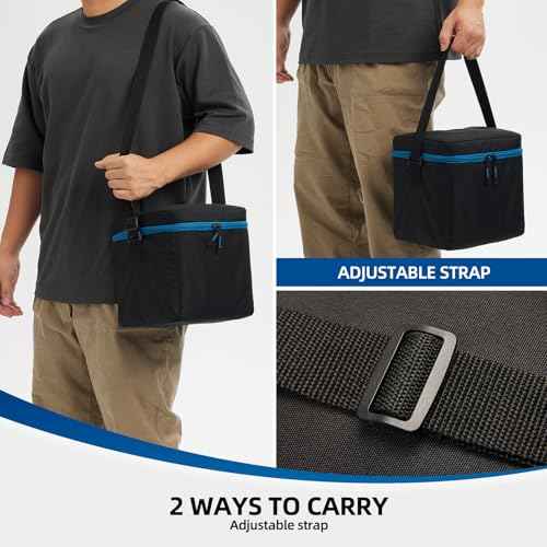 1 LB Propane Tank Storage Bag with Padding, Mini Propane Cylinder Carry Case to Hold 4 Pcs Small Gas Tank, Portable 16 OZ Gas Cylinder Holder with Strap, Bag Only