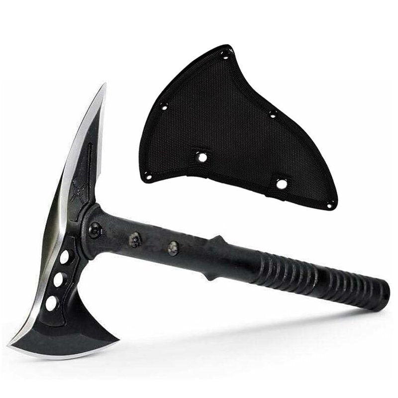 DOOM BLADE Camping Hatchet Axe with Nylon Sheath,Tomahawk Viking Forged High Carbon Steel,Portable Camping Axe for Outdoor Splitting Wood,Hunting Survival (Double-Bit Axe * 1)