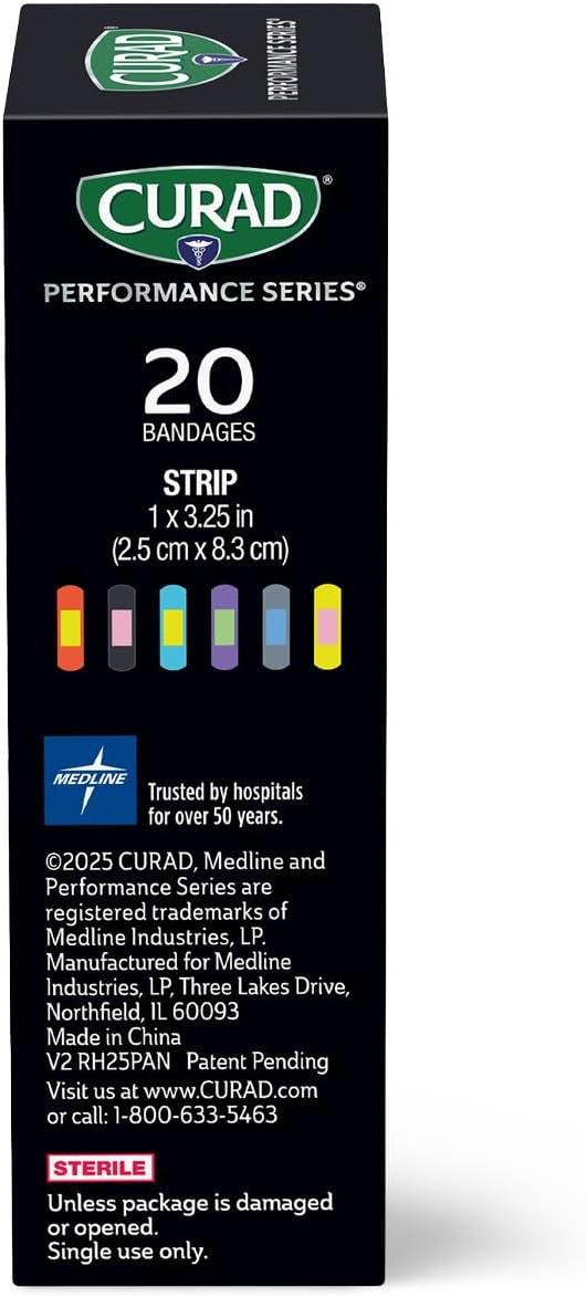 CURAD Antibacterial Bandages - 1" x 3.25" | 20 Count for Ultimate Wound Protection