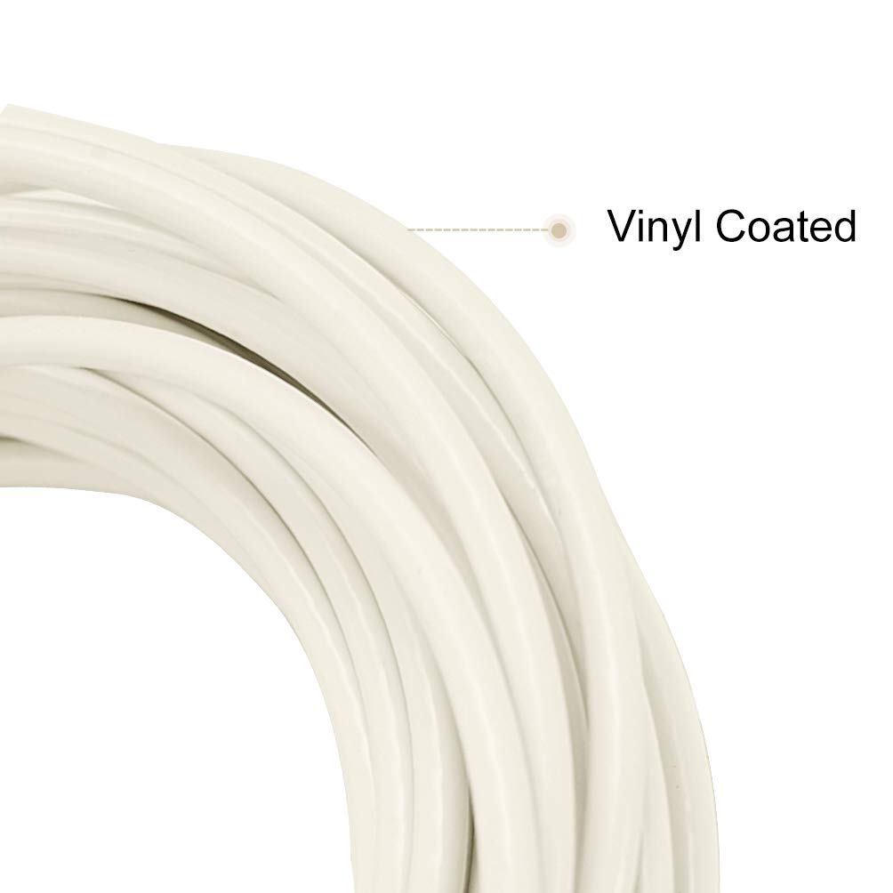 Aoneky 47ft 1/4 Inch Stainless Steel Tennis Net Cable, 800lb Break Strength Headline Wire with Vinyl Coating, Replacement Top Cable for Standard 42ft Doubles Tennis Nets