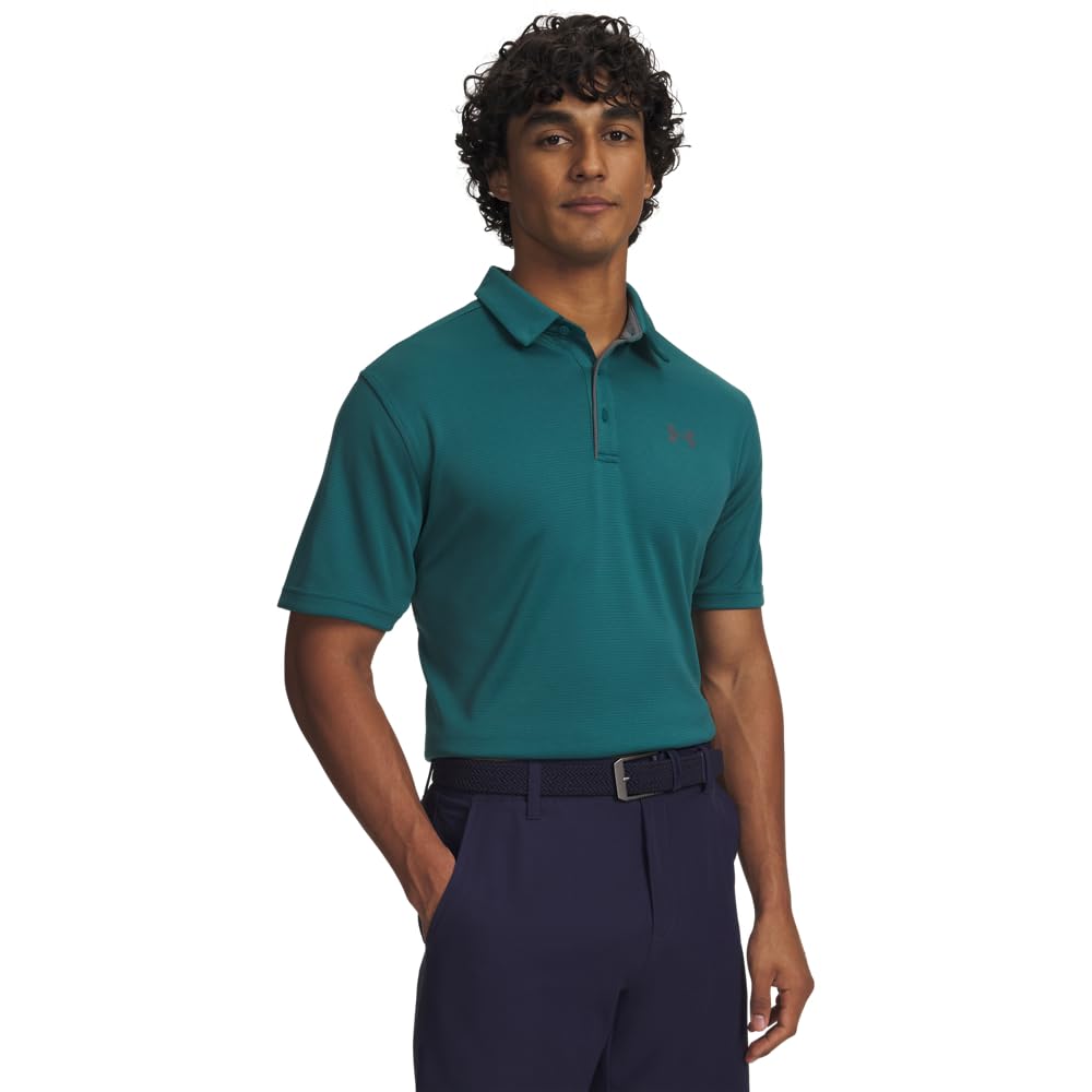 Under Armour Men's Tech Golf Polo, (338) Rack Green/Pitch Gray/Pitch Gray, XX-Large Tall