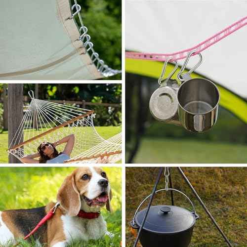 Small Carabiner Clip Hooks, 32pcs 1.57 inch Carabiners Heavy Duty, Galvanized Iron Spring Snap Hook Fits Camping Hiking, Metal Clips for Keychain Keys Rings