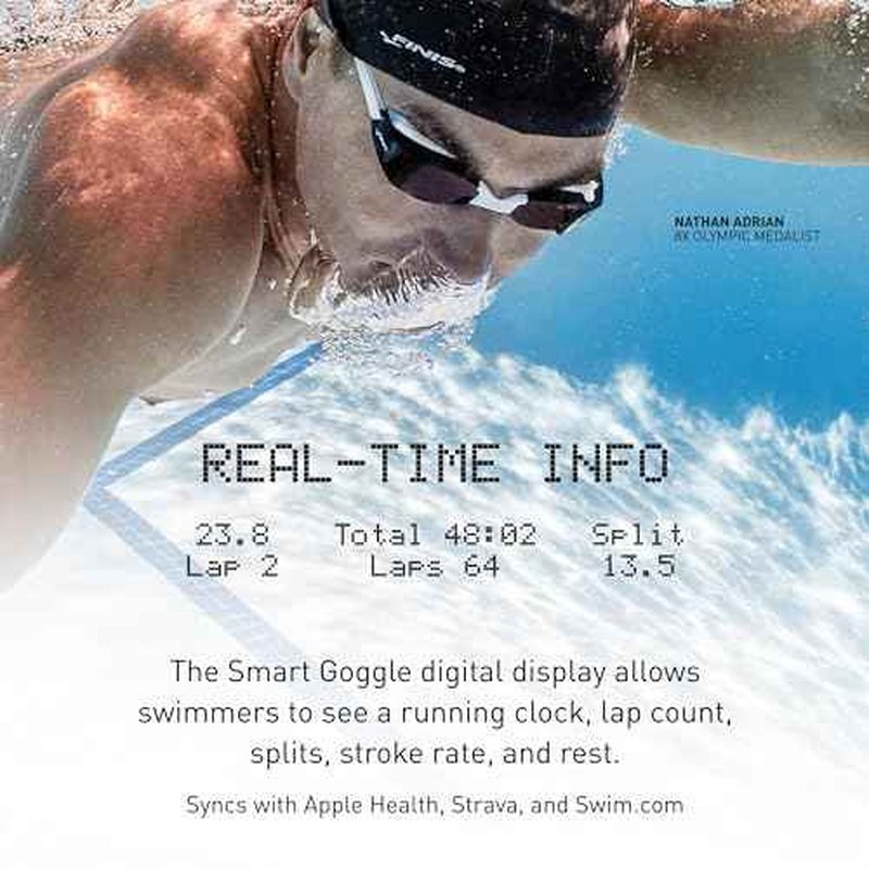 FINIS Smart Goggle Kit w/ Smart Coach Display - Tracks Laps, Splits & Stroke Rate - Unisex Swim Fitness Tracker