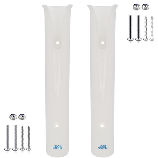 ISURE MARINE 2PCS Fishing Rod Holder Rod/Ship Yacht Fishing Rod Frame Portable Lightweight and Durable Tube Rod Rack-Replacement Parts with Screws (White)