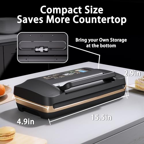 Vacuum Sealer Machine, 95Kpa Food Vacuum Sealer with Double Heat Seal