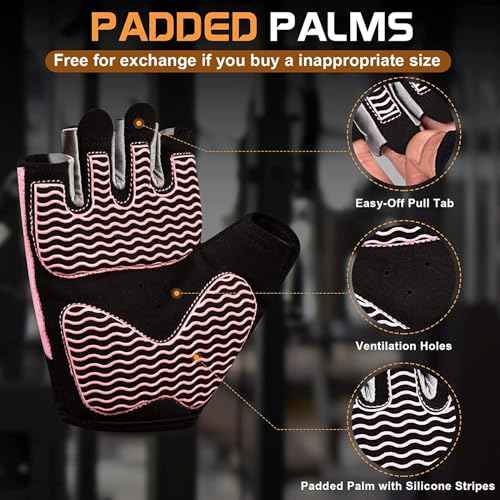 Sunnex Gym Gloves - Fingerless, Breathable Workout Gloves for Weightlifting, Cycling & More