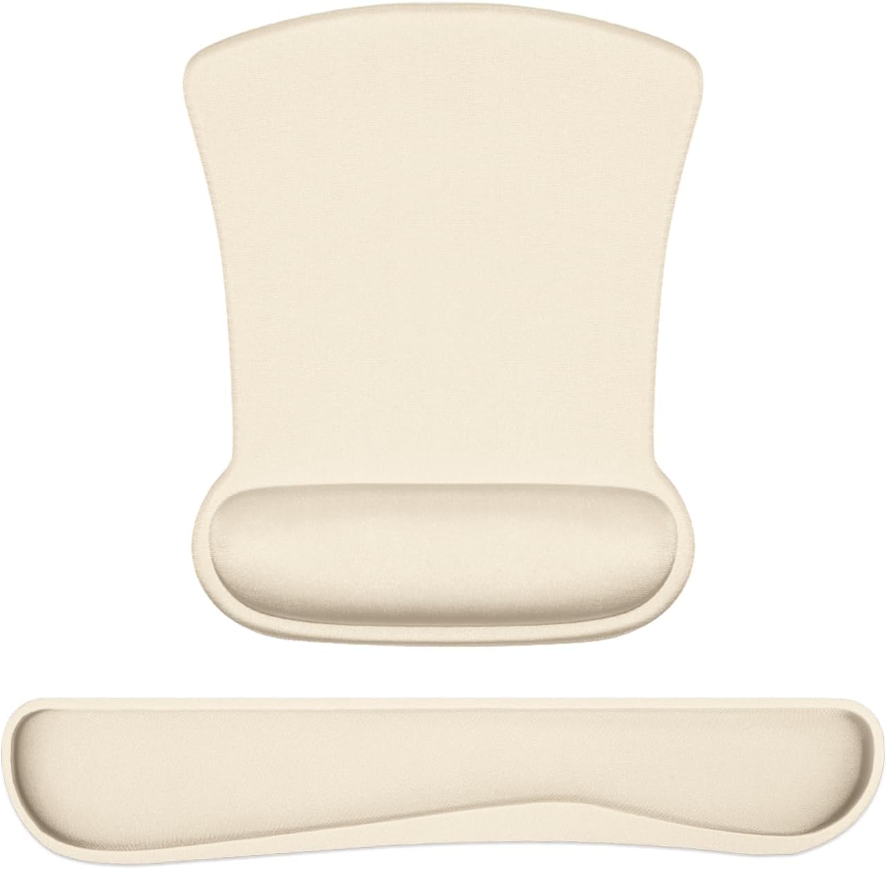 Ergonomic Wrist Rest Support - Comfortable Memory Foam Keyboard Pad & Soft Gel Mouse Pad | Pain Relief for Gaming & Office, Apricot