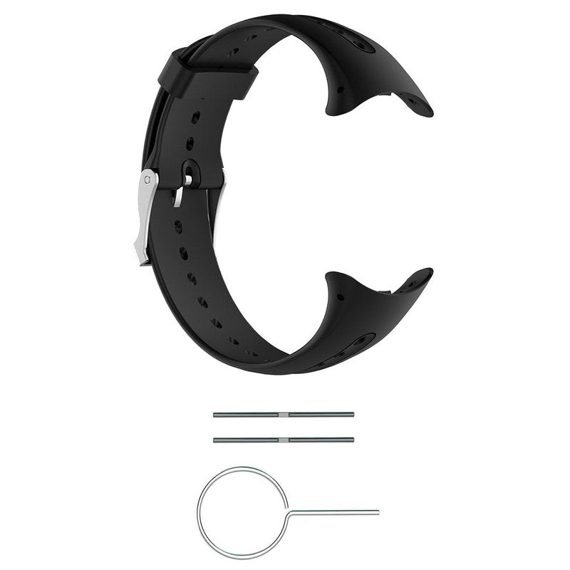 MOTONG Silicone Replacement Strap For Garmin Swim Watch (Silicone Black)