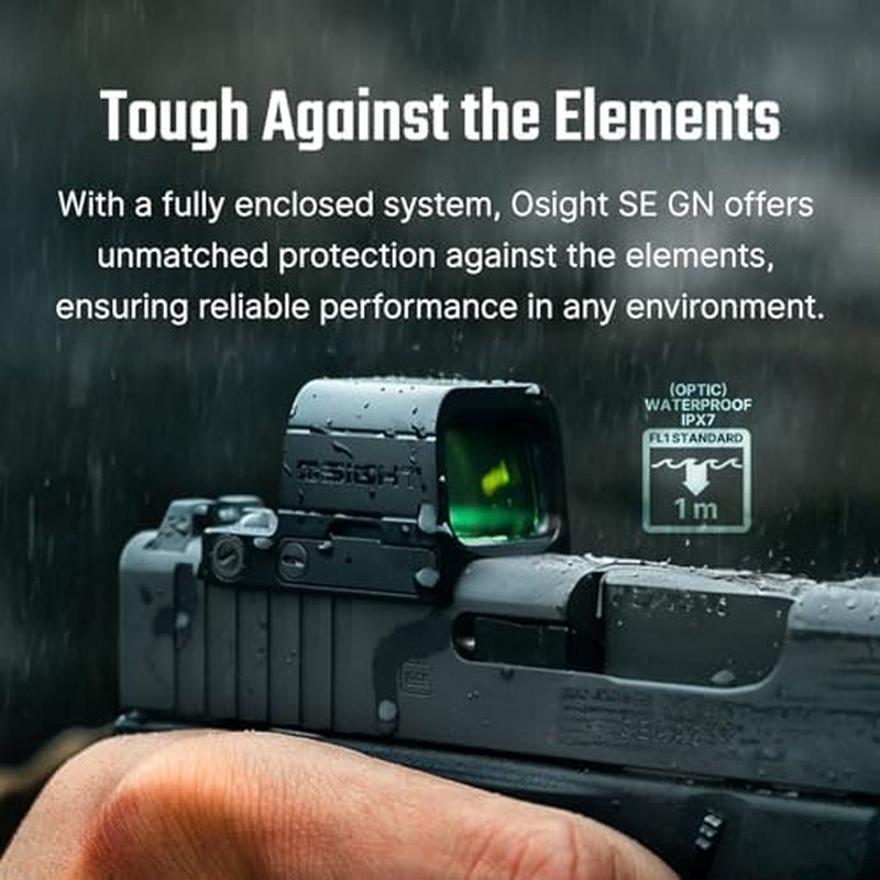 OSIGHT SE 6 MOA Green Dot Sight - Dual Reticle with 2 MOA Dot & 32 MOA Circle for Precision Shooting