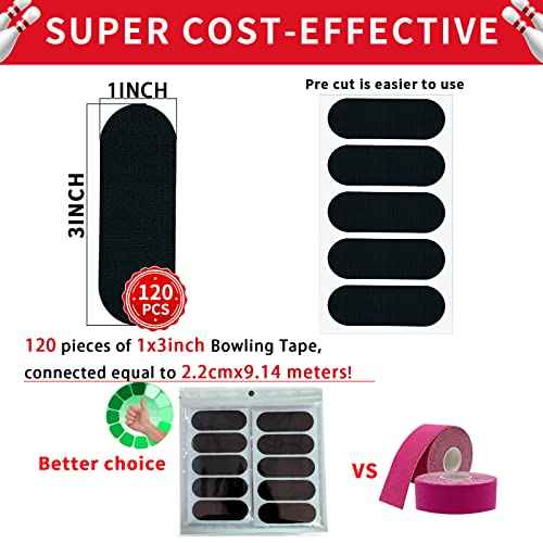 Birllaid 120PCS Bowling Thumb Tape Bowling Finger Tape Bowling Tape Thumb for Bowlers, Bowling Accessories for Men Women