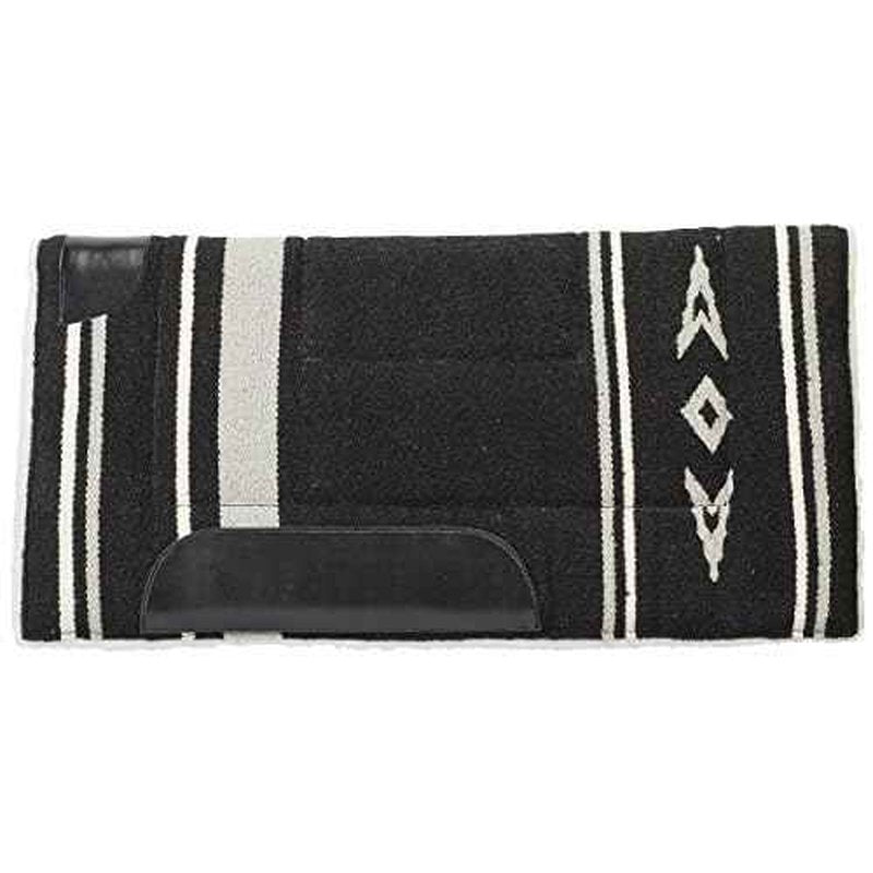 Weaver Equine 32" x 32" Straight Acrylic Horse Saddle Pad, Shock Absorbing Western Saddle Pad for Protection, Durable Equine Supplies, ?Black/Gray