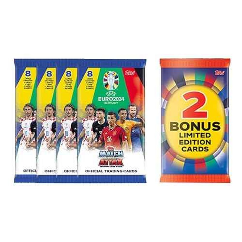 Topps Official Euro 2024 Match Attax - Eco Mega Multipack (Reduced Packaging Version) - Contains 32 EURO 2024 Match Attax cards plus 2 random Limited Edition cards.