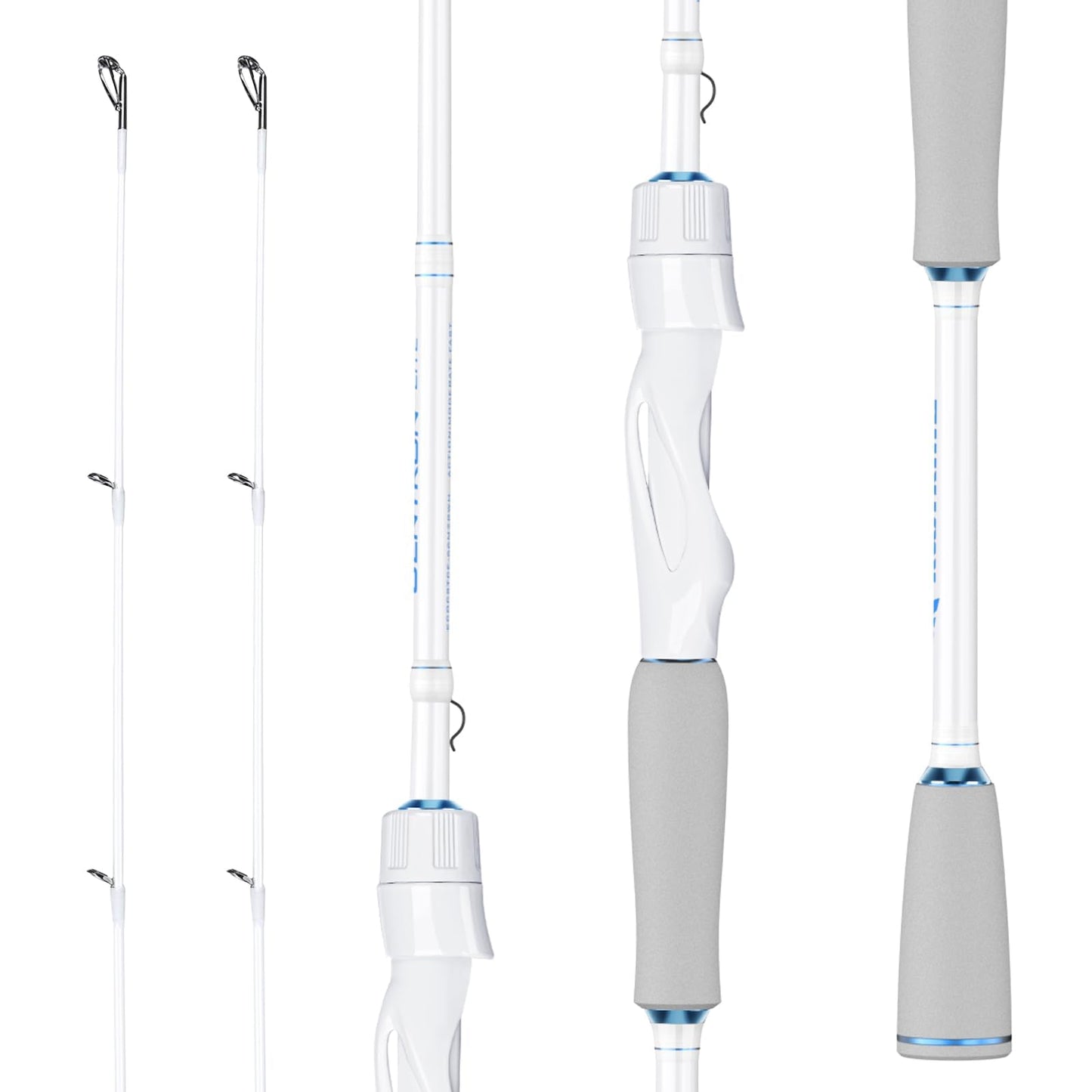 KastKing Centron Lite Twin Tip Rods, IM6 Graphite Blanks, Twin Tip Rods, Stainless Steel Guides with Ceramic Rings, Split or Full Rear EVA Handle Design, Drop Shot Hook Keeper