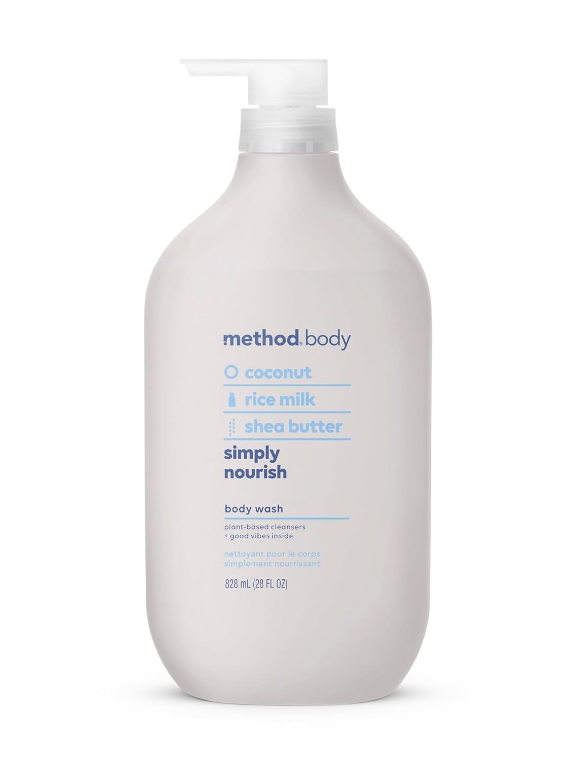 method Body Wash, Simply Nourish - Leaves Skin Feeling Soft & Moisturized, Made Without Parabens, Notes of Coconut, Rice Milk & Shea Butter, 28 Fl Oz
