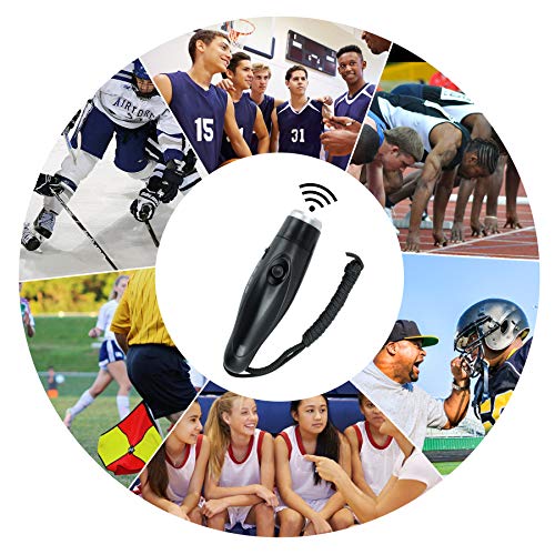 Yukee Electronic Whistle for Coaches Referee, 3 Tones Electric Whistle for Teachers Hand Held Push Button Battery Whistles, Coaches Whistle with Lanyard for Volleyball Soccer Sports Whistle